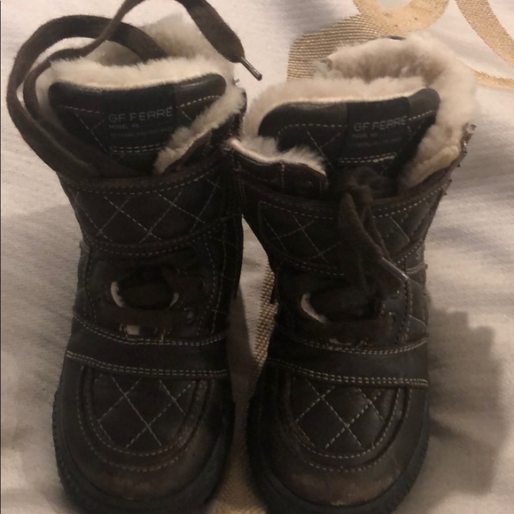 GF Ferre  natural leather and fur toddler shoes - Picture 5 of 8